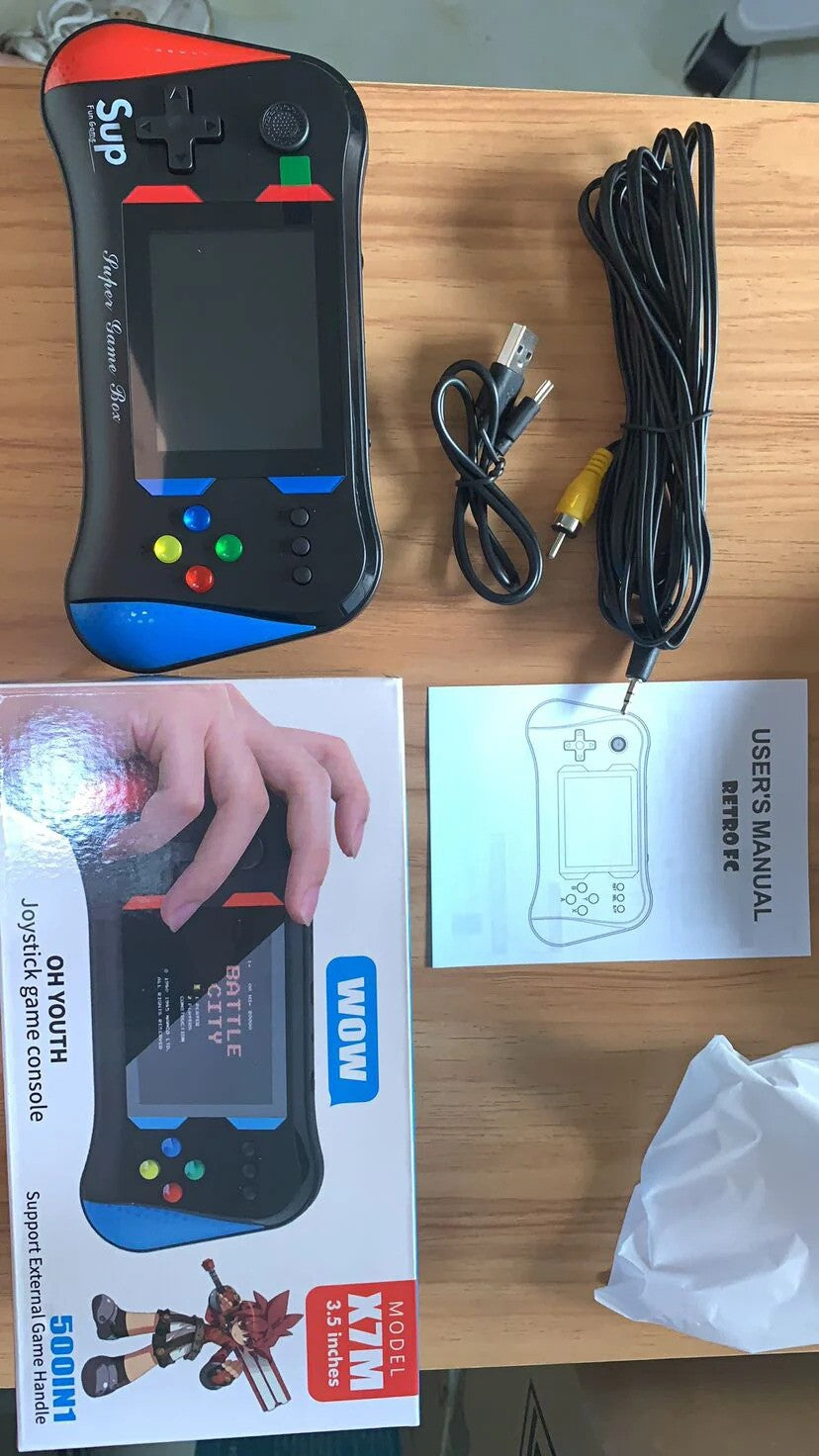 X7m Portable Mini Retro Sup Handheld Game Console 500 Built-in Games