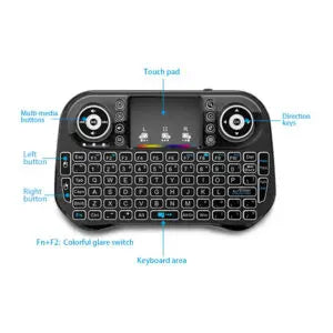 I10 Mini Wireless+bluetooth Touchpad 7 Color Backlit Light 2.4ghz