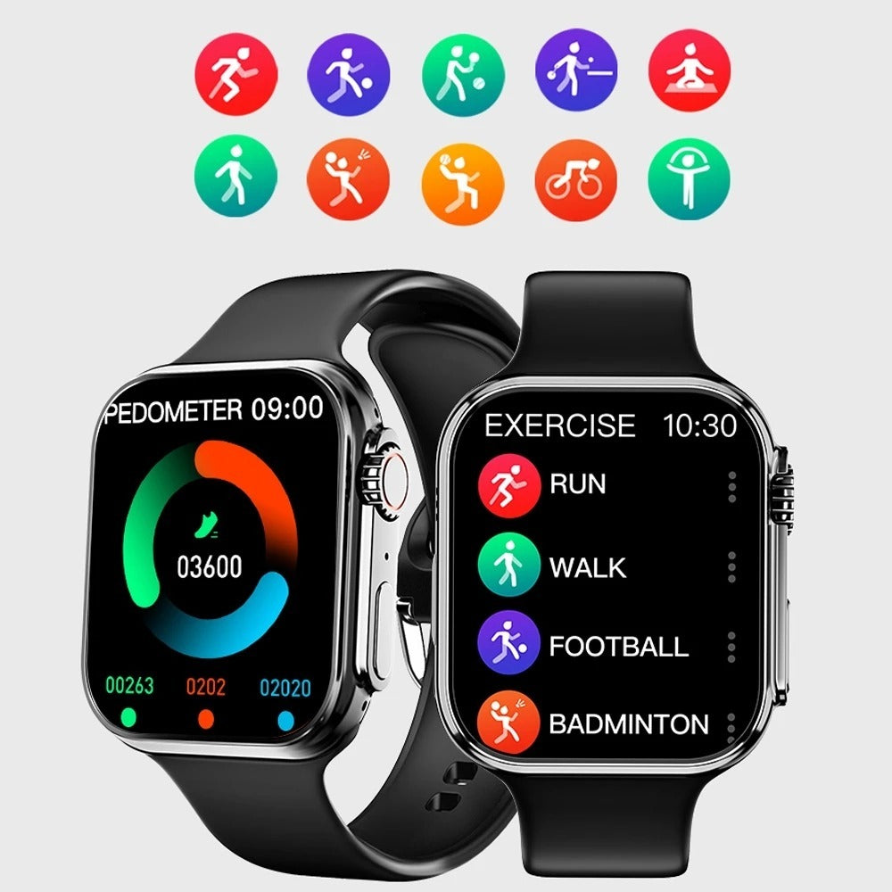 Jss-700 Pro Max Dual Smart Watch With 7 Straps + 1 Silicone Case Bluetooth Call Heart Rate Monitor (dual Dial Black+gold) With Hryfine App