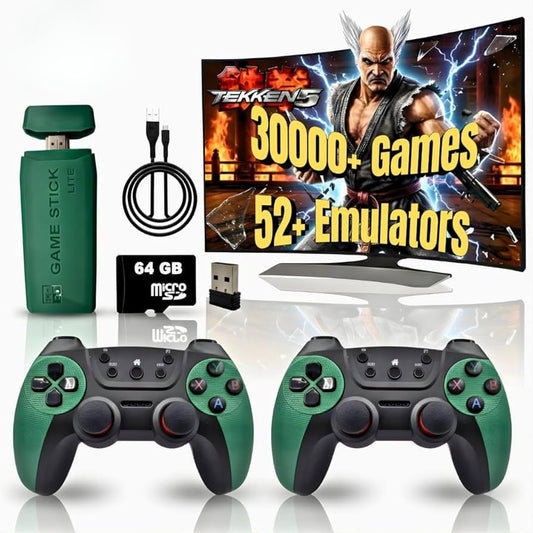 M22 Ultra Retro Game Stick – 30,000+ Games, 64GB, 52 Emulators, 1080P HD Console