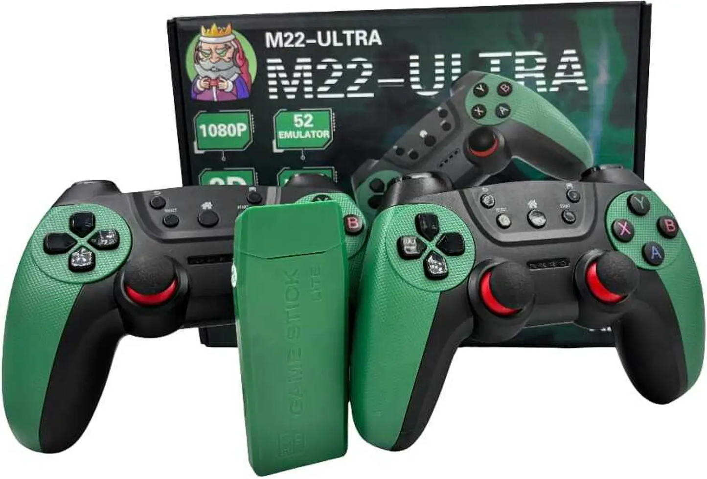 M22 Ultra Retro Game Stick – 30,000+ Games, 64GB, 52 Emulators, 1080P HD Console
