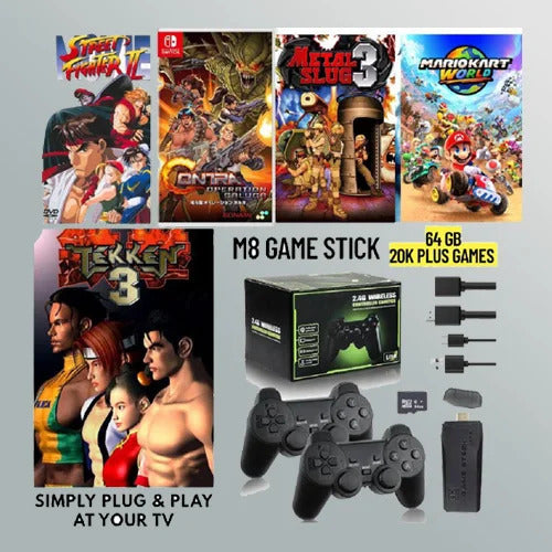 M8 HDMI Game Stick Lite Console 2.4G Wireless Controllers 4K Video Game Retro Box