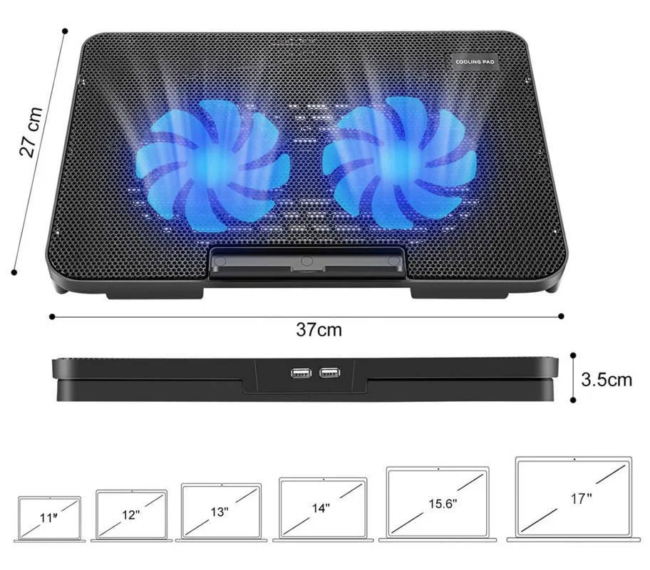 Speed-x N99 2 Fan Cooling Pad Wiht Two Usb And Light