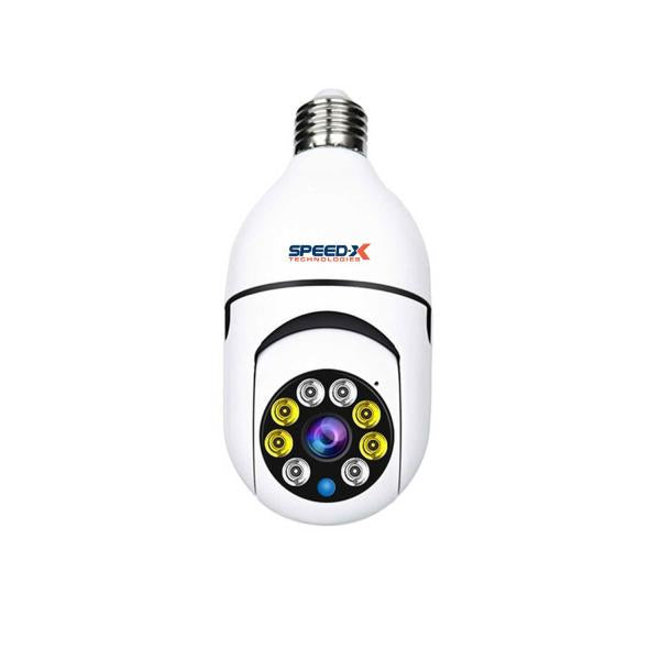Speed-x Sp-e27 Bulb Camera 1080p Wifi 360 Degree Panoramic Night Vision Two-way Audio Motion Detection With V380pro App