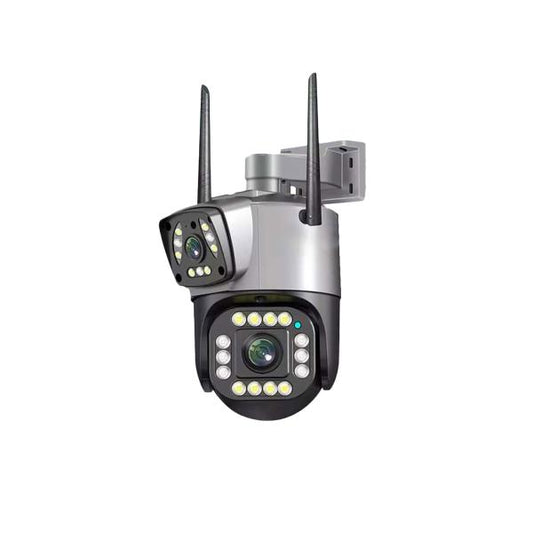 Speed-x (spz-702) 2 Camera Lens Wifi Outdoor 4mp Color Night Vision With V380 Pro App