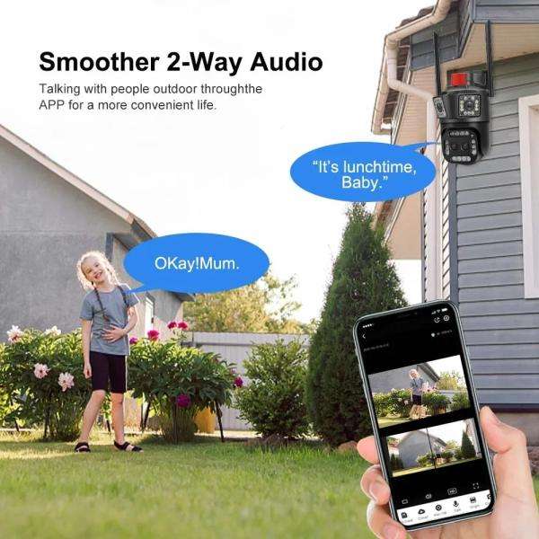 Speed-x (spz-803) 3 Camera Lens Wifi Outdoor 6mp Color Night Vision With V380 Pro App