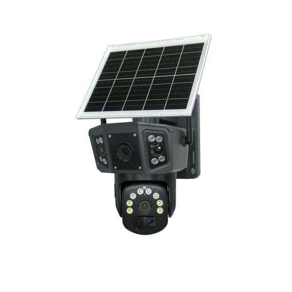 Speedx Ca-wc013 Solar Outdoor 8mp Dual Lens Camera Pan Tilt Pir Motion Detection With V380 Pro App