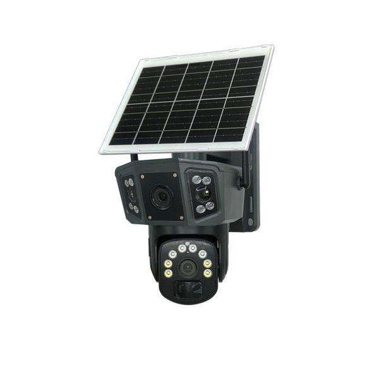 Speedx Ca-wc013 Solar Outdoor 8mp Dual Lens Camera Pan Tilt Pir Motion Detection With V380 Pro App