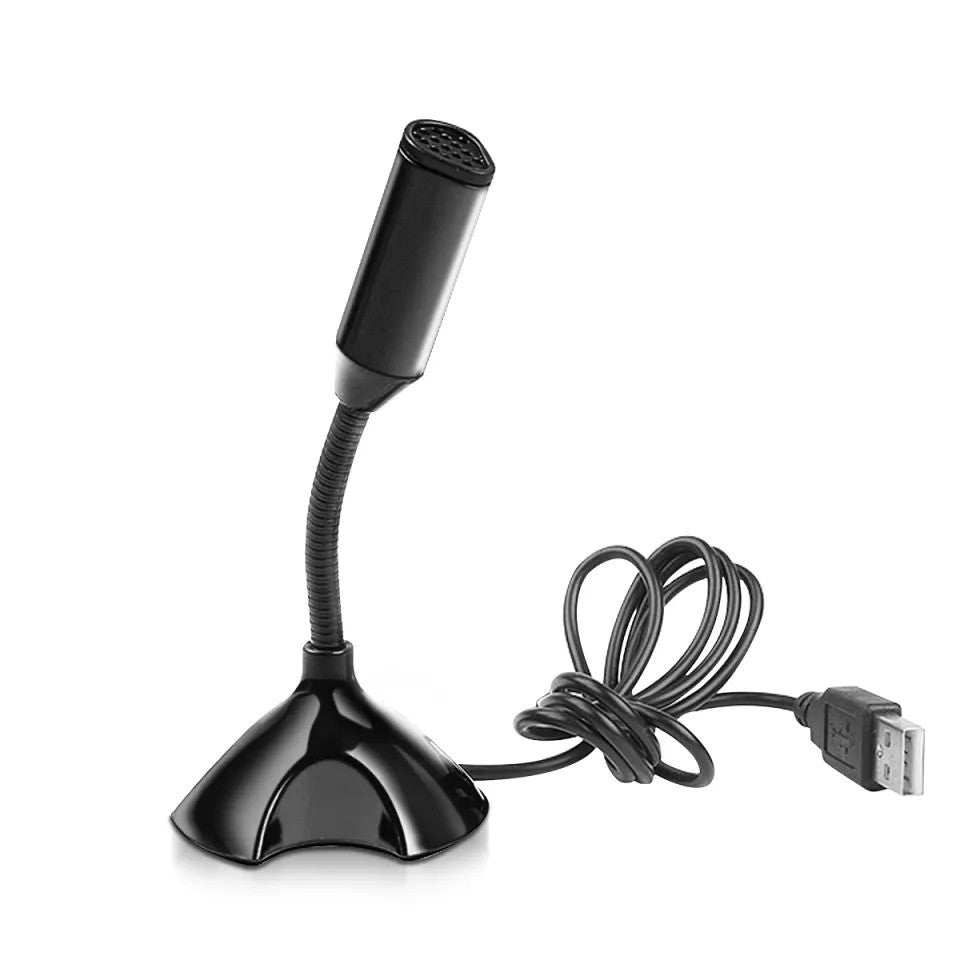 USB Mini Stand Microphone – Adjustable & High-Quality Audio for PC & Laptop