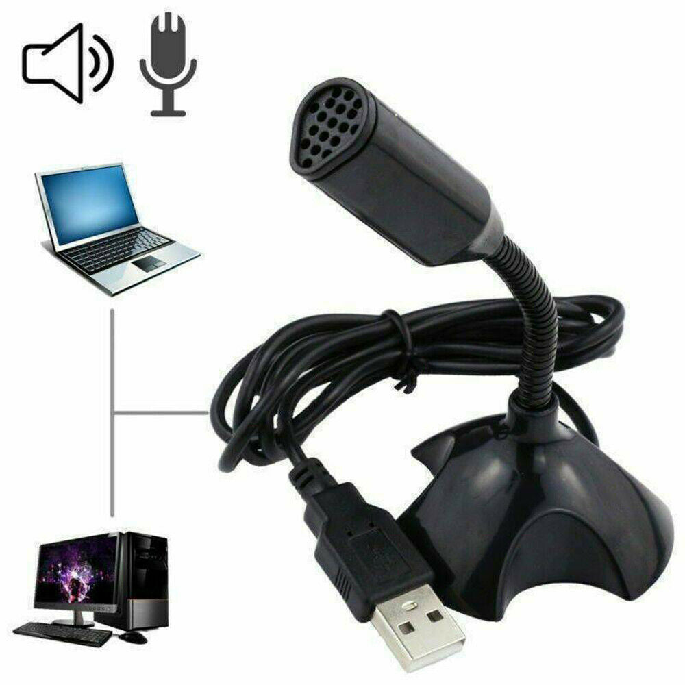 USB Mini Stand Microphone – Adjustable & High-Quality Audio for PC & Laptop