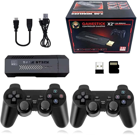 X2 64gb Plus Retro 3d 32000+ Video Games 4k Hd Output Game Stick With 2 Wireless Controllers