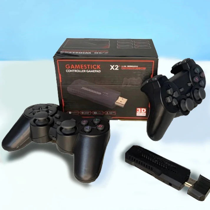X2 64gb Plus Retro 3d 32000+ Video Games 4k Hd Output Game Stick With 2 Wireless Controllers