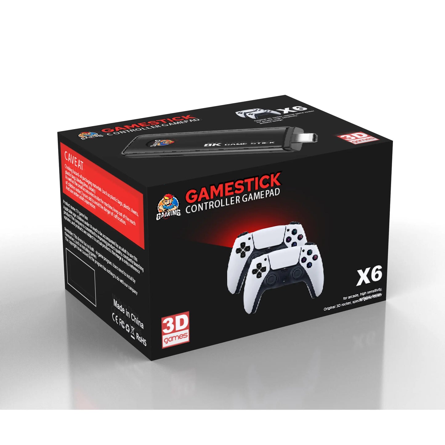 X6 Games Stick 64GB Classic 8K HD TV 40000+ Games with Console