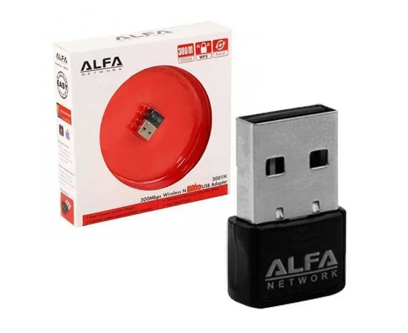 Alfa Mini WiFi USB Adapter 300Mbps– High-Performance Wireless Dongle for PC/Gaming with Strong Signal & LAN Card Receiver