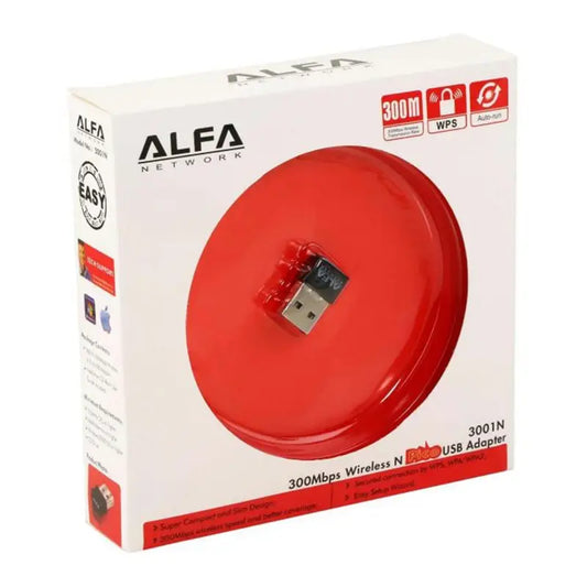 Alfa Mini WiFi USB Adapter 300Mbps– High-Performance Wireless Dongle for PC/Gaming with Strong Signal & LAN Card Receiver