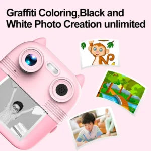 D8s Childrens Time Front-back Rear Hd Digital Thermal Print Camera 1080p 48mp